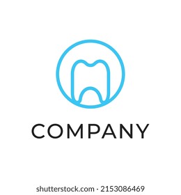 Dental logo icon design, tooth logo in line art style, dental clinic symbol