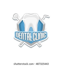 Dental logo icon emblem vector template.