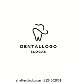 Dental logo icon flat design template