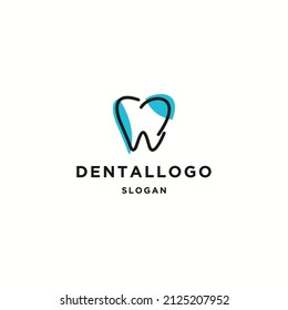 Dental logo icon flat design template 