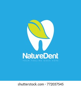 dental logo, icon, symbol, with leaf design template
