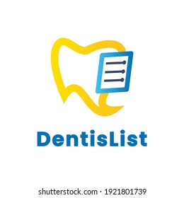 a dental logo icon vector and a notebook or file that connects to each other to form an elegant logo

