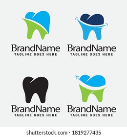 Plantilla vectorial de icono del logotipo dental.