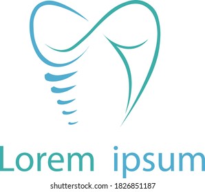 dental logo with infinity and implant sign