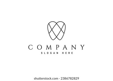 Logo dental en estilo de diseño lineal