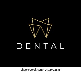 Dental Logo, Luxury Elegant with simple line art, monoline, outline style