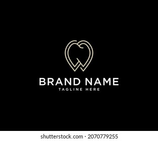 Dental Logo, Luxury Elegant with simple line art, monoline, outline style