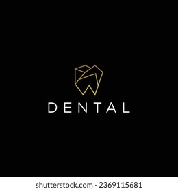 Logotipo dental, lujoso elegante con arte de línea simple, monolina, estilo de contorno
