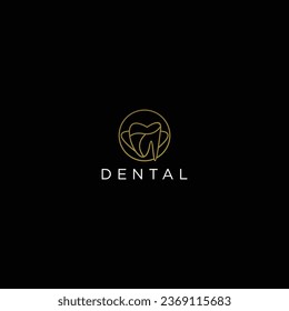Dental Logo, Luxury Elegant with simple line art, monoline, outline style
