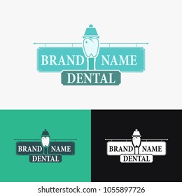 Dental Logo With Main Street Icon Vector Template