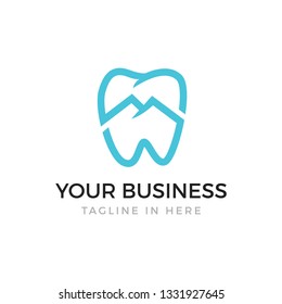 dental logo , dental mountain logo design