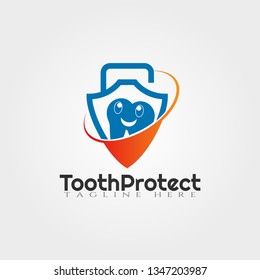 Dental logo, Dental protection vector logo design,human tooth icon