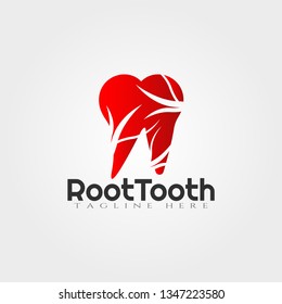 Dental logo, Root tooth vector logo design,human dental icon