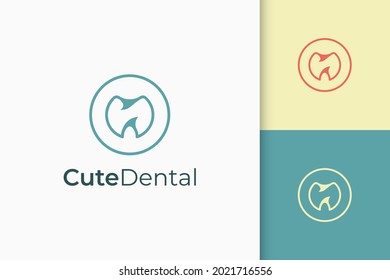 Dental logo in simple and modern for repairing or recovery
