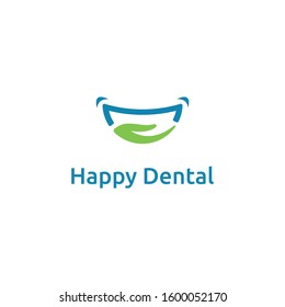 Dental Logo, Smile care, Help Hand, Natural Dental and care.