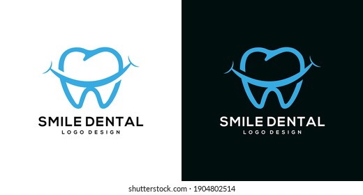dental logo with smile template vector