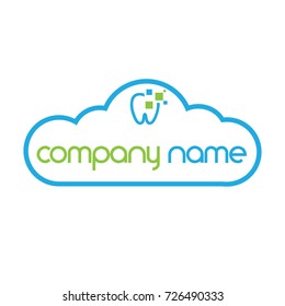 Dental logo software in the cloud modern design, 