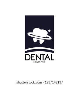 Dental logo with space and planet theme