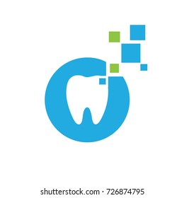 Dental logo technology modern design, 