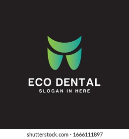 dental logo with teeth shaped vector logo illustration design