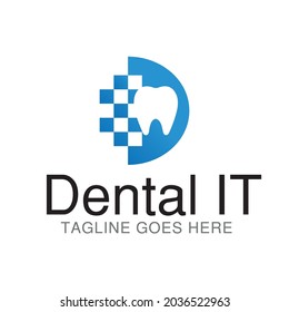 Dental IT logo, logo template 
