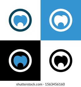 Dental logo template, circle tooth icon, vector illustration design