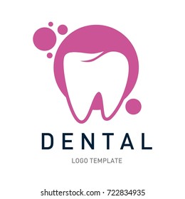 Dental logo template in simple style