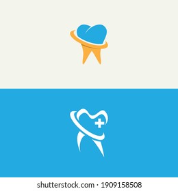 Diseño de iconos vectoriales de la plantilla de logotipo dental