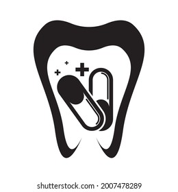 Diseño de iconos vectoriales de la plantilla de logotipo dental