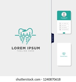 dental logo template vector illustration and logo inspiration, get free business card design template
