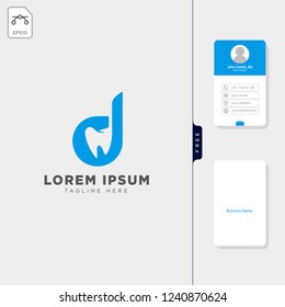 dental logo template vector illustration and logo inspiration, get free business card design template
