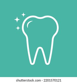Dental logo Template vector illustration icon design tooth icon. Clear tooth logo with shine stars