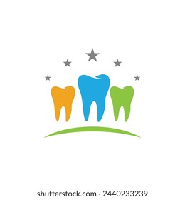 Diseño de icono de ilustración vectorial de plantilla de logotipo dental