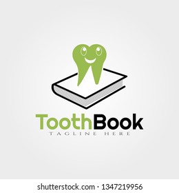 Dental logo, Tooth book vector logo design,human dental icon
