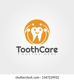 Dental logo, Tooth care vector logo design,human dental icon
