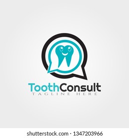 Dental logo, Tooth Consultation vector logo design,human dental icon