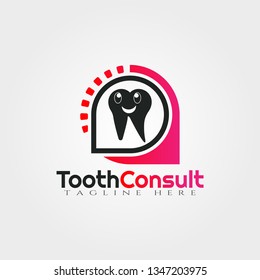 Dental logo, Tooth Consultation vector logo design,human dental icon