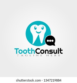 Dental logo, Tooth Consultation vector logo design,human dental icon