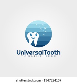 Dental logo, Universal tooth vector logo design,human dental icon