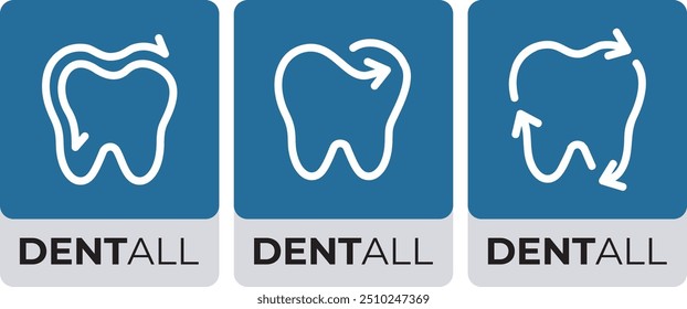 Ilustração da arte vetorial do logotipo dentário