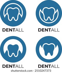 Ilustração da arte vetorial do logotipo dentário