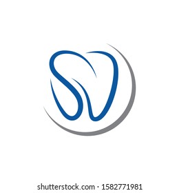 dental logo vector blue and grey color