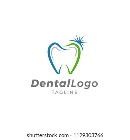 Dental Logo Vector. Dental Clinic Creative Company Vector Logo. Creative Dentist Logo.