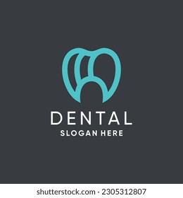 Dental logo vector design with modern creative idea