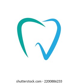 Diseño plano vectorial del logotipo dental
