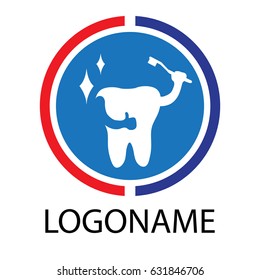Dental logo vector illustration,  Illustration design of logotype business dental clinic flat symbol