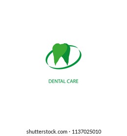 Dental Logo  Vector. Dental Logo with Leaf. Dental Care Vector design
