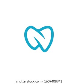 Dental logo vector. letter N with dental logo concept