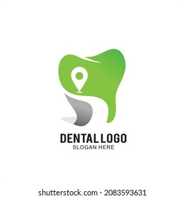 Vector de logotipo dental con diseño de pin