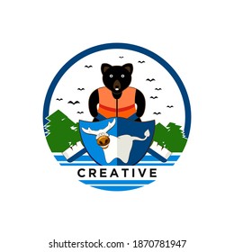 Dental logo with zoo concept design vector , nature style